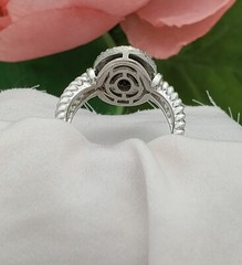Designer Silver Green Diamond Rope Ring-Sterling Silver-Green Treated Diamonds
