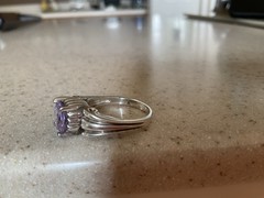 Sterling Silver Ring Size 8.25 Band with Purple Stone Amethyst?