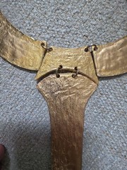 VTG Alexis Kirk Egyptian Revival Y-Pendant, Breast Plate statement Necklace 18″