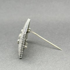 Estate Edwardian 18K White Gold 0.57ctw I-J/SI1-2 Diamond Brooch