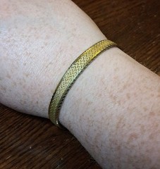 Vintage Napier Goldtone Textured Chain Mesh Bracelet Some Wear See Pics/Descrip