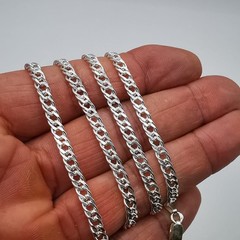 Vintage 925 Sterling Silver Signed Handmade Jewelry Chain 23.62in 0.16in 0.66oz