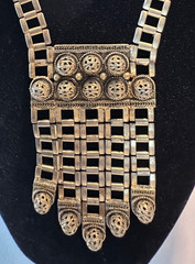 SIGNED Designer EDLEE 70’s Modernist Necklace 30” Gold-tone