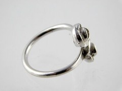 Sarah Coventry Silver Plated Metal Double Rose Bypass Ring Size 8 Weighs 4g
