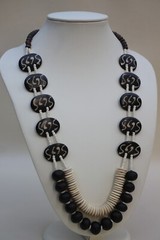 Rare Bone & Horn Beaded Necklace Natural Horn Necklace Ravishing Two Tone Jewel