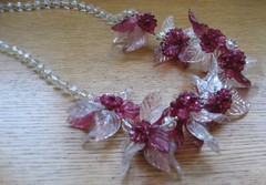 Beautiful Vintage Miriam Haskell Style Czech Glass Flower Necklace