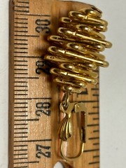 PINECONE EARRINGS Goldtone LeverBack Pierced Stacked Wire Dangles Germany