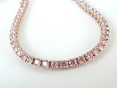 Gold on Sterling Silver 925 Natural Morganite Tennis Bracelet 7.5″