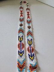 Vintage Handmade Southwest Native American Seed Bead Thunderbird Necklace