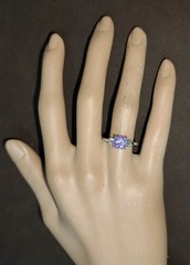 Vintage 14K White Gold Engagement ring 1.81ct.Natural Lavender Purple Sapphire