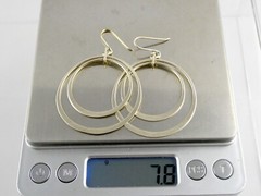BR Banana Republic Sterling Silver Double Circle Hook Earrings 925 7.8g 2.25 In