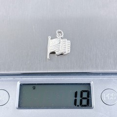 Vintage Jezlaine Sterling Silver 925 American Flag Charm Pendant