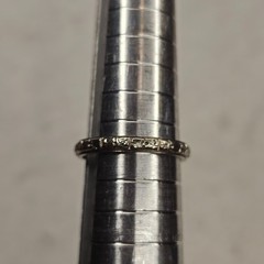 Antique BELAIS 18K White Gold Engraved Wedding Band Ring Art Deco Size 5.5