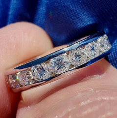 EARTH MINED REAL Diamond Wedding Band SOLID PLATINUM Anniversary Ring Size 5.25