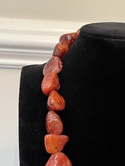 Vintage Red Carnelian Agate Nugget Necklace 18″ Chunky