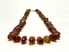 Vintage Baltic Amber Nugget Bead Necklace 26″ Honey Cognac Graduated 43g