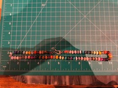 Vintage Rainbow Natural Stone Hand Knotted Necklace Sterling