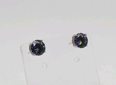 IBB Sterling Silver 1.00ct Mystic Topaz Post Back Earrings
