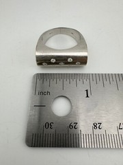 Vintage 18K White Gold Contemporary Style 0.14 ctw. Flush Set Diamond Wide Ring