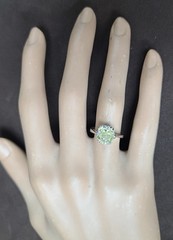 Platinum Vintage Engagement Ring 3.02ct.Natural Yellow Radiant Cut Diamond GIA
