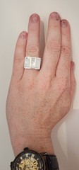 Sterling Silver Mother Of Pearl Ring Solid 14g Vintage Size 8 – 8.5