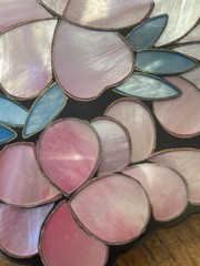 Lee Sands Necklace Large Flower Inlaid Mother Of Pearl Abalone Gemstone 20″