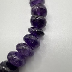 Vintage Necklace Knotted Graduated Amethyst Rondella Beads February Birthstone