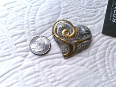 CHICO’S NWT 2008 AMERICAN HEART ASSO. SIGNED BROACH HEART SHAPE FAUX DIAMONDS