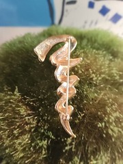 Signed Tona Modernist Goldtone Zig Zag Brooch Pin 3 Inches