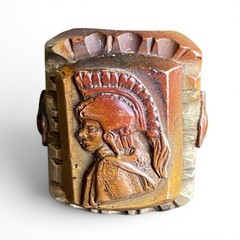 Vintage 1940s Mexican Biker Ring Roman Centurion Trojan Soldier 9.75 Two-Tone