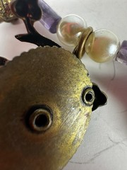 Vintage Necklace Amethyst Bead Whimsical Wire Choker Handmade Fairycore