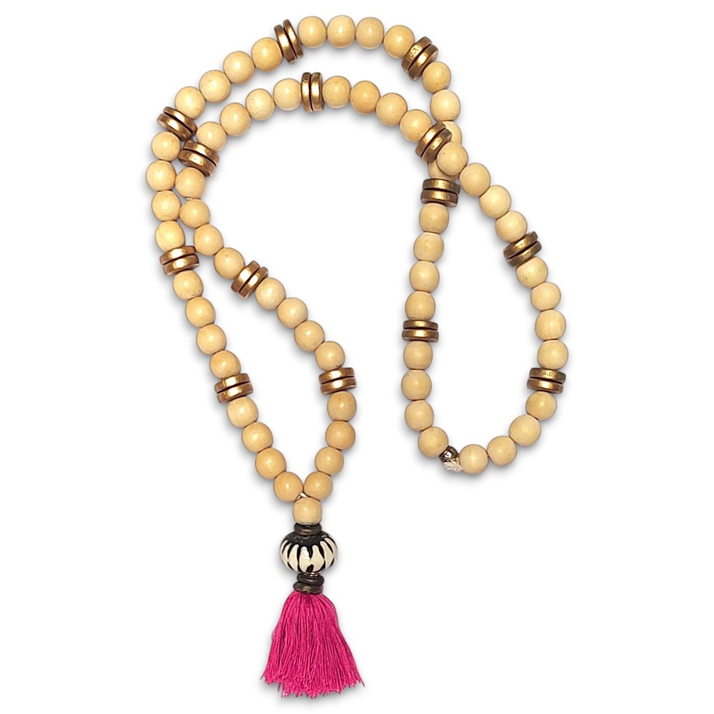 VTG Southwest Style Boho Hot Pink Tassel Drop Pendant Statement Necklace 36″