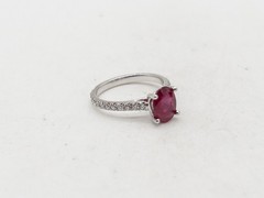 NEW Designer $7000 2.63ct CERTIFIED Natural RUBY VS Diamond 18k White Gold Ring