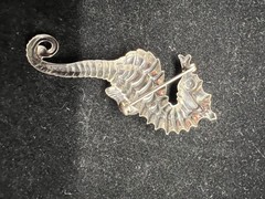 Vintage Beau Silver Seahorse Brooch approx 2 1/2″ Long