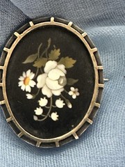 AMAZING VICTORIAN GOLD 18K ,SILVER And PIETRA DURA PHOTO LOCKET PENDANT. c 1900