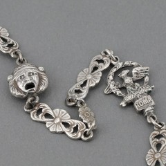 Antique Unsigned Peruzzi 800 Silver Roman Renaissance Revival 38″ Necklace