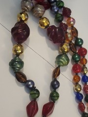 Vintage Necklace Multi Color Glass Metal Acrylic Beads 28″ Cluster A4