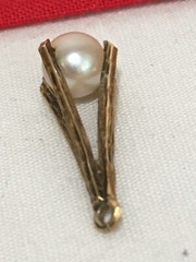Vintage 14k 14KT Solid Yellow Gold Pearl PENDANT UNSIGNED TESTED 0.86 GRAMS