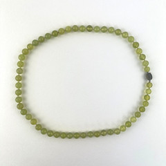 Vintage Prehnite Necklace Green Gemstone Jewelry Natures Art Hand Knotted ~26”