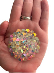 Vintage Signed VENDOME Aurora Borealis AB Rhinestone Dome Brooch Silver Tone