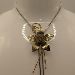 Vintage Snake Chain Adjustable Mesh Flower Pull Tab Dangle Necklace