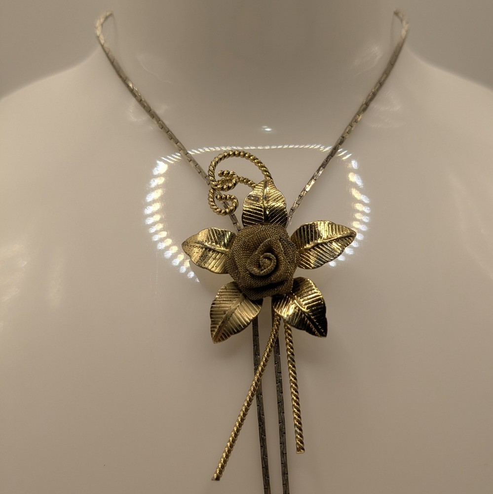 Vintage Snake Chain Adjustable Mesh Flower Pull Tab Dangle Necklace