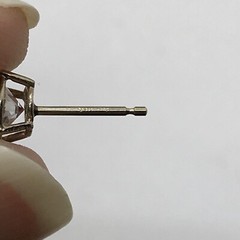 Vintage 2 Carat TW Cubic Zirconina 14Kt White Gold Stud Pierced Earrings