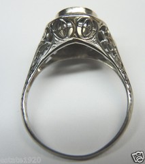 Antique Belais Art Deco Setting 14K White Gold Mounting Mount Hold-7.2-7.3MM