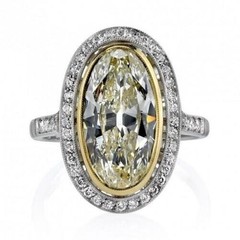 Art Deco Antique 5.30 Ct Canary Diamond Vintage Ring 925 Sterling Silver