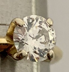 Vintage Solid 14k Yellow Gold Diamond Ring Estate, Natural Diamond, Antique 0.68