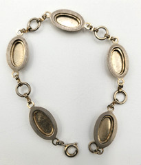Vintage 12K Gold Filled Engraved Oval Link Bracelet Elegant Etched 14.4g