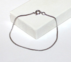 Vtg Sterling Silver 925 Serpentine Chain Link Bracelet 6.5″ (2g) 2mm Wide-Signed