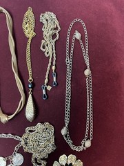 Vintage Gold Tone Jewelry Lot Of 26 Clip On Earrings Necklaces Waist Chain