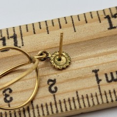 Vintage P&B 14K Yellow Gold Filled Dangle Earrings Circle Cage Open Work 17mm